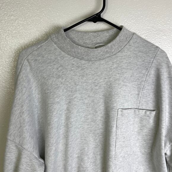 NAP Loungewear Oversized Track Sweatshirt Gray Womens Medium Drawstring Hem - Picture 4 of 12